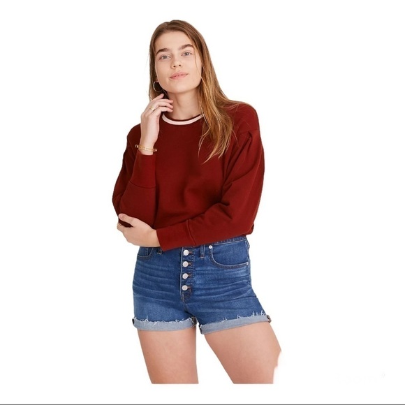 Madewell High-Rise Denim Shorts in Derby Wash: Button-Front Edition Size 26 - Picture 1 of 8